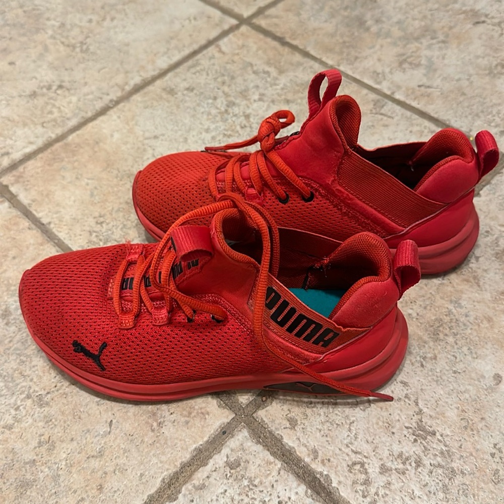 Gently used, Red Pumas Size 4C big boy